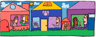 folks in small homes (Microsoft Office Clipart)